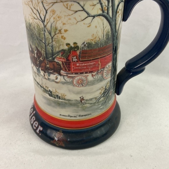 Vtg Budweiser Holiday Susan Sampson 90 Beer Stein - Picture 4 of 7